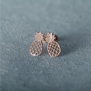 Rose Gold Pineapple Earrings NWT